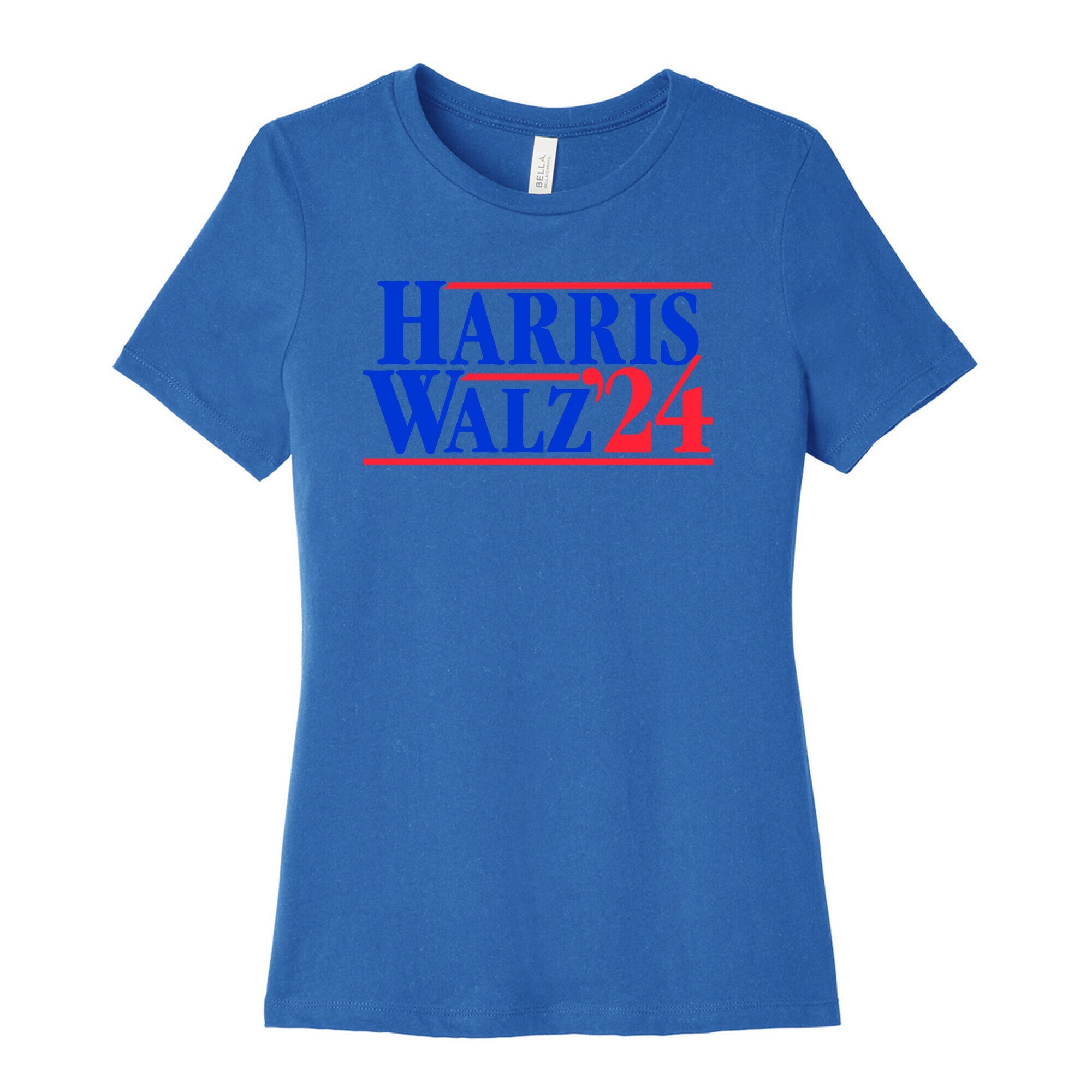 Harris Walz 2024 Blue Womens Cotton Tee